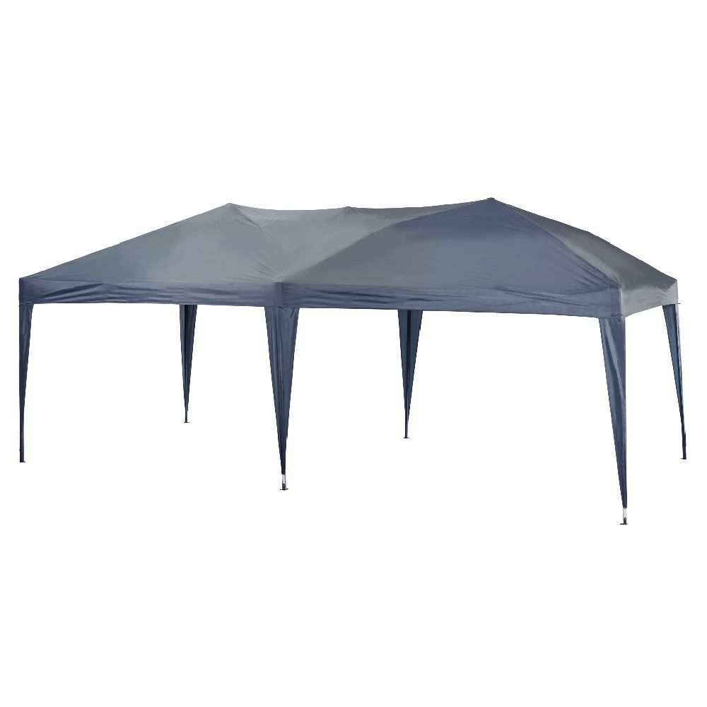 Tonnelle rectangulaire Easy ouverture téléscopique gris 18 m²