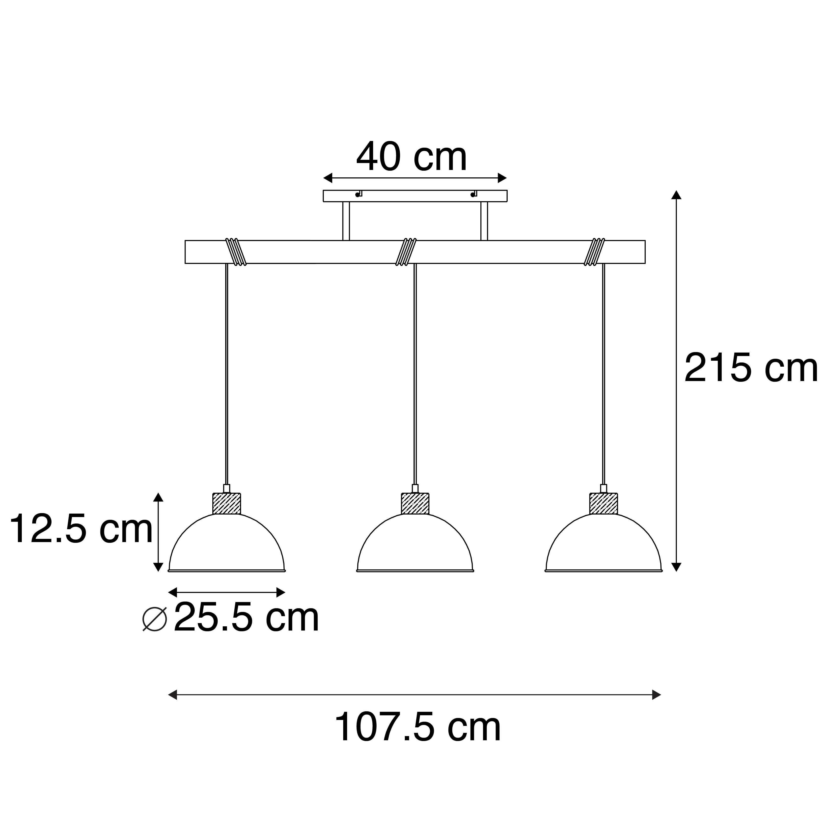Industriële hanglamp staal 3-lichts - Arti