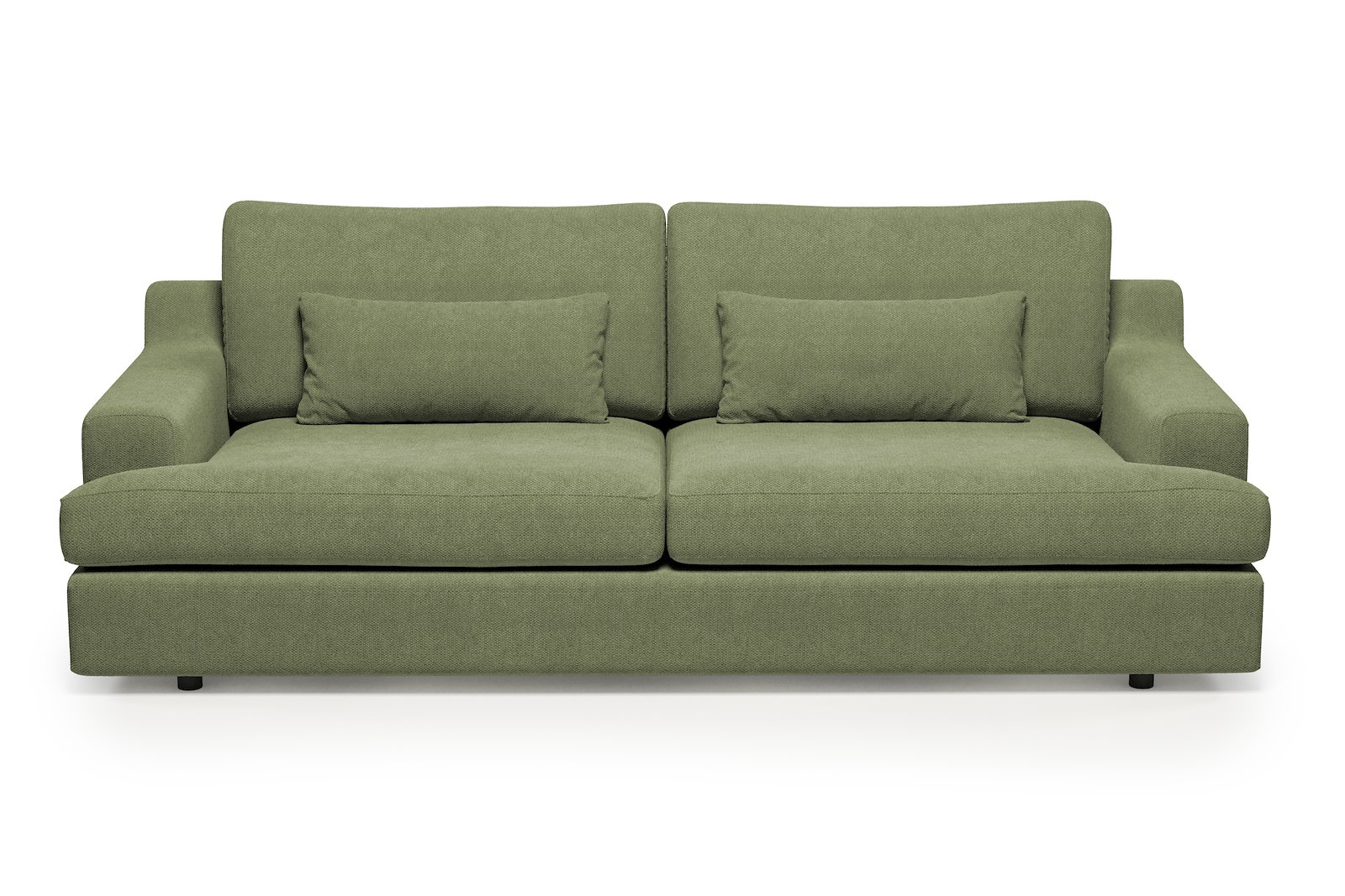 Roma 3-seter XL Tekstil Mito 55 Pale Green med sorte ben