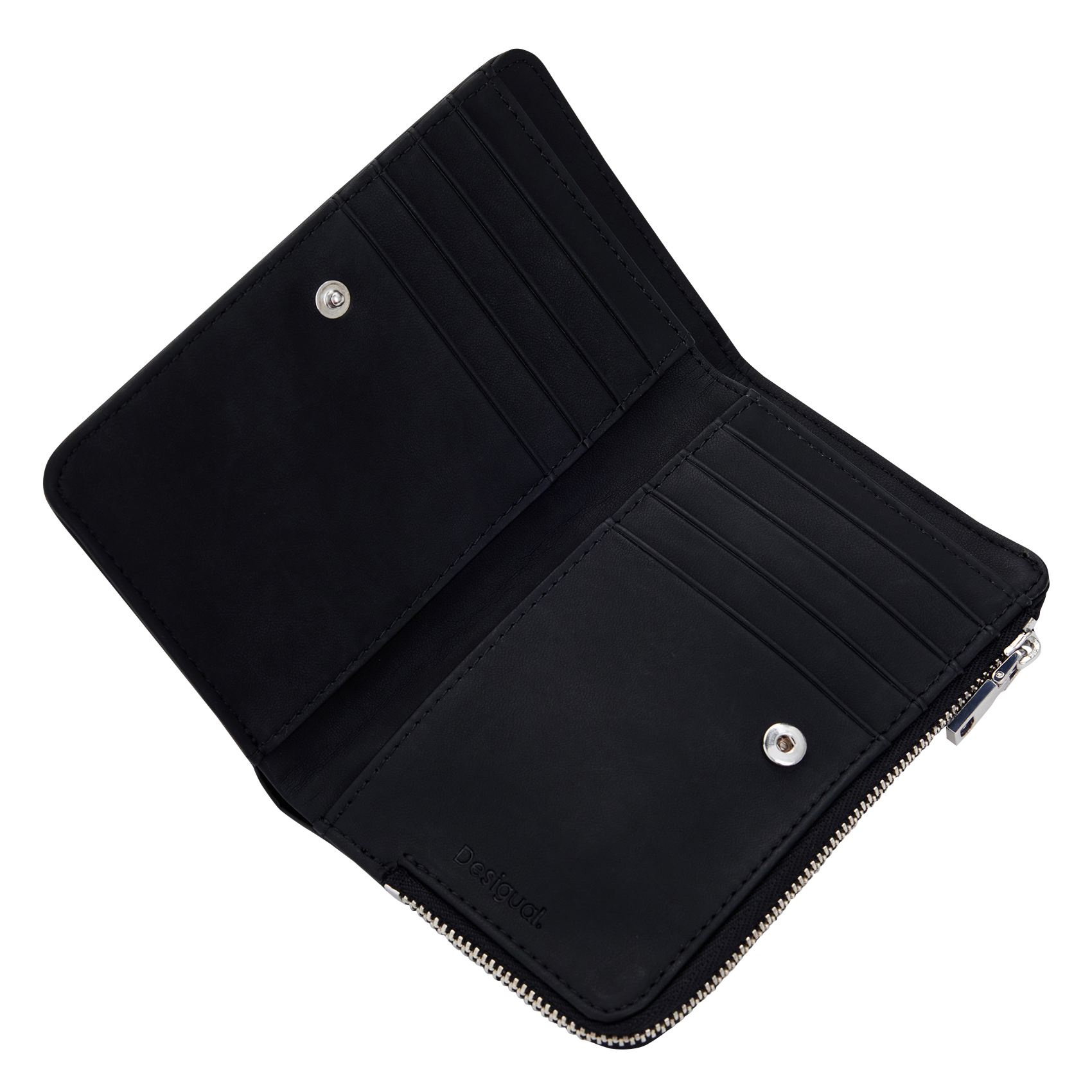 Portefeuille motif floral | Noir