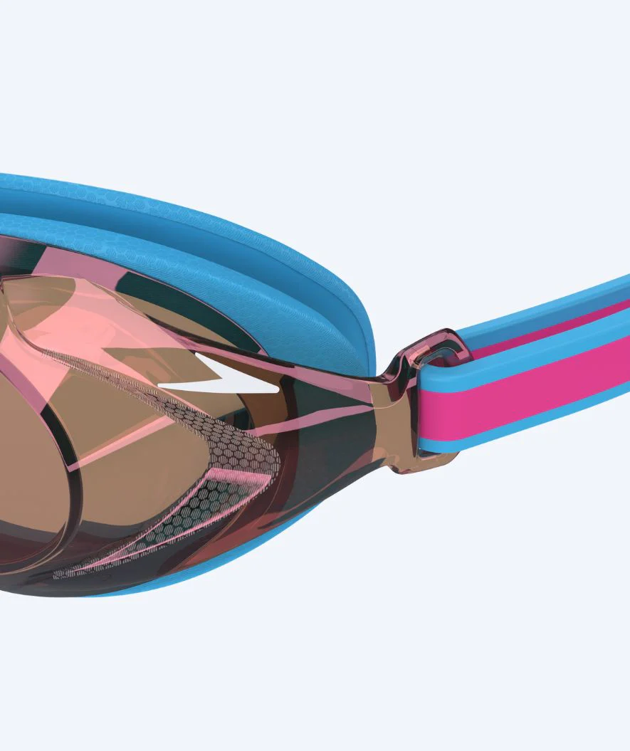 Speedo konkurrence svømmebriller til børn (6-14) - Vanquisher 3.0 Mirrored - Lyserød/bronze