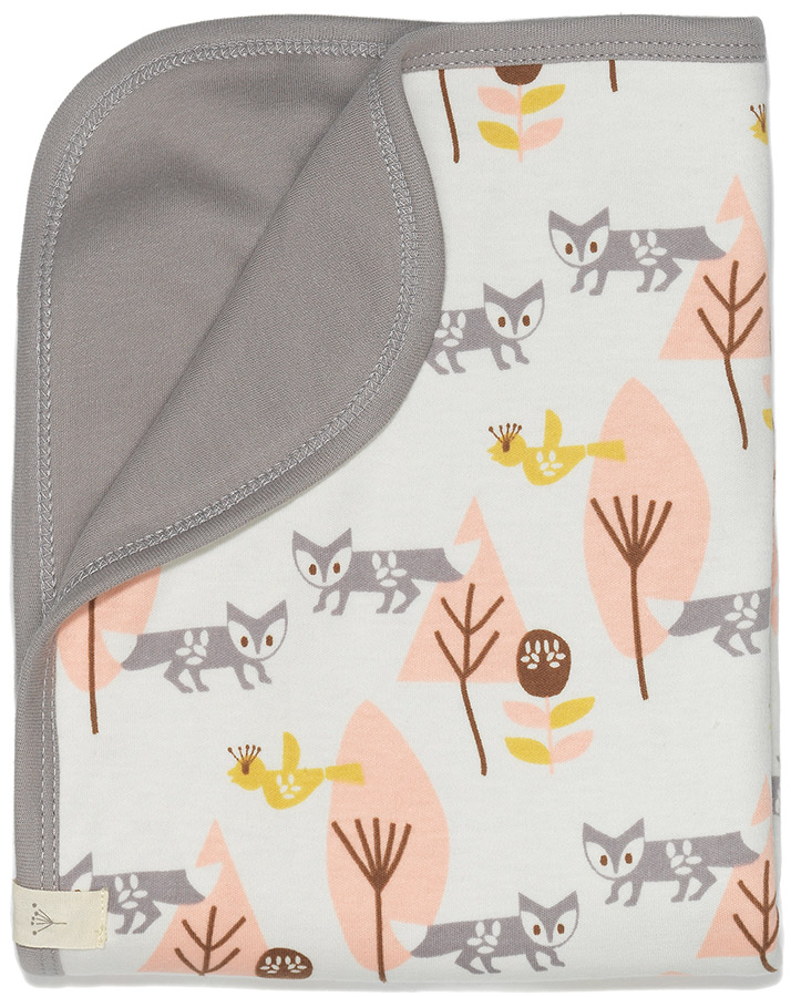 Babydecke FOX (80x100) in rosa/grau