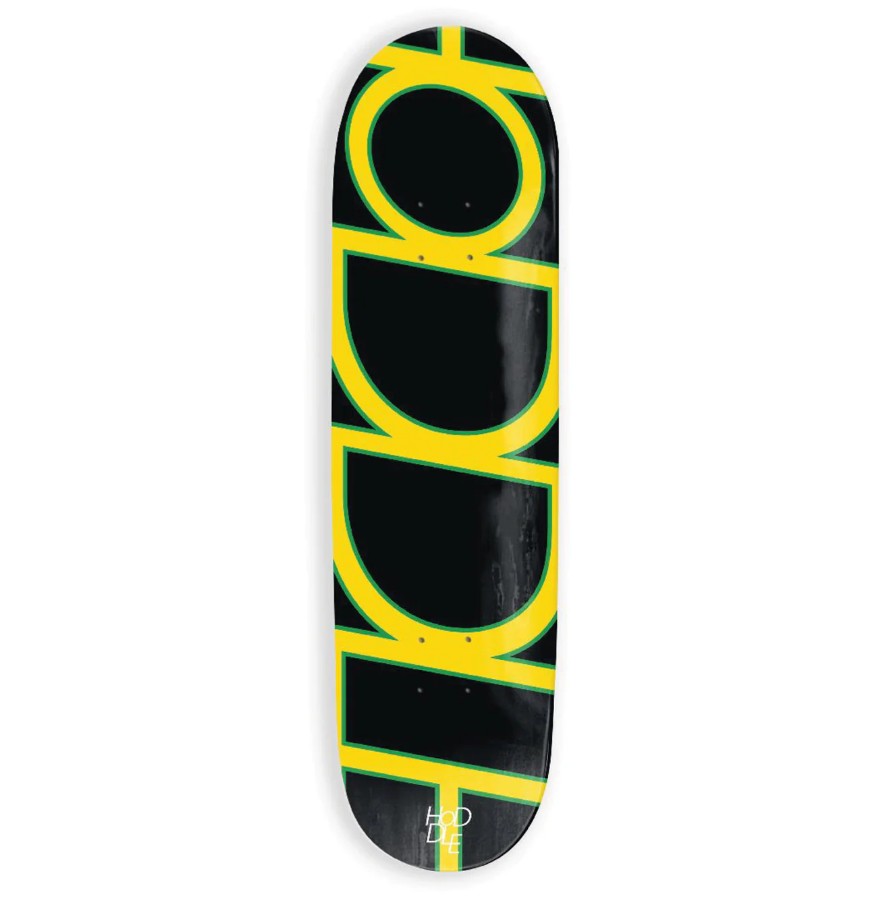 Hoddle Skateboards Deck Logo Hoddle Logo Black Green Yellow 8.38