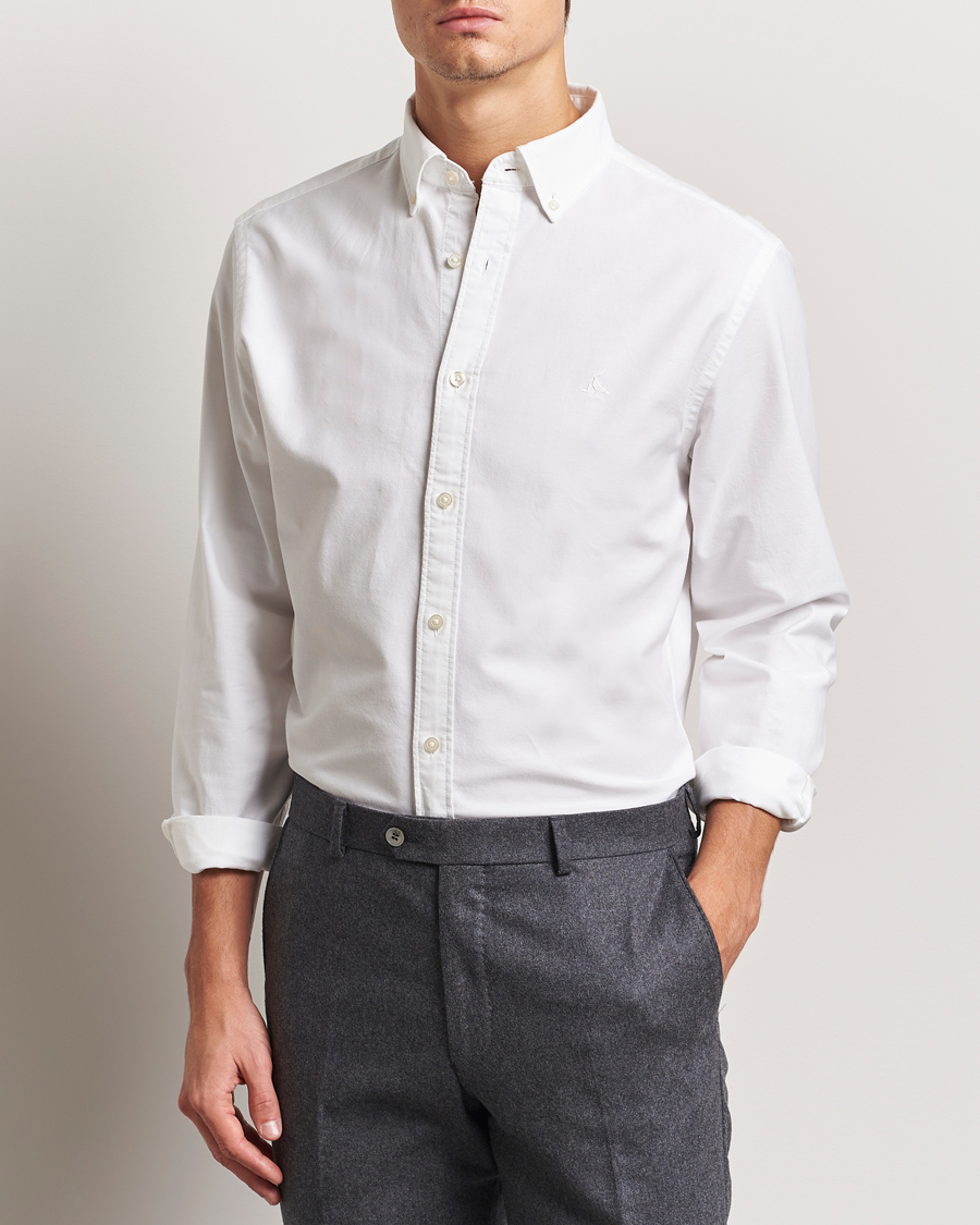 Charles Tyrwhitt Button Down Stretch Oxford Shirt White
