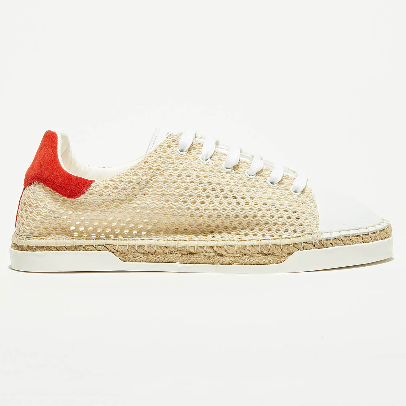 Canal Saint Martin Baskets espadrilles en Cuir & Toile Lancry Beach beiges