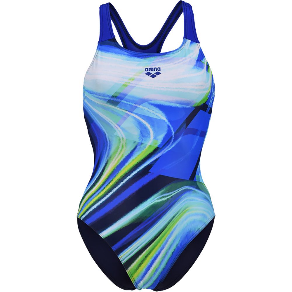 Arena Visual Waves Badeanzug Damen navy