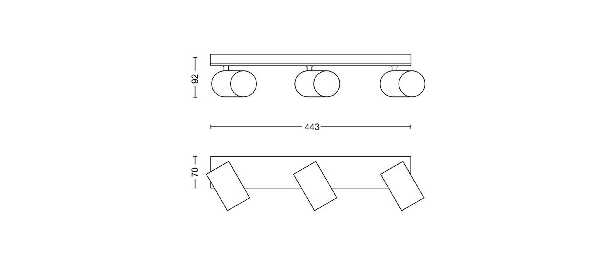 Aufbauspot MyLiving Kosipo, 3 x 5.5W, GU10, WeissAufbauleuchte mit beweglichem Leuchtenkopf