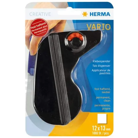 HERMA Klebespender Vario, fest haftend, schwarz, 1000 Klebestücke
