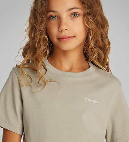 Calvin Klein T-Shirt - Brustinst. Logo - Lorbeer Oak Grey