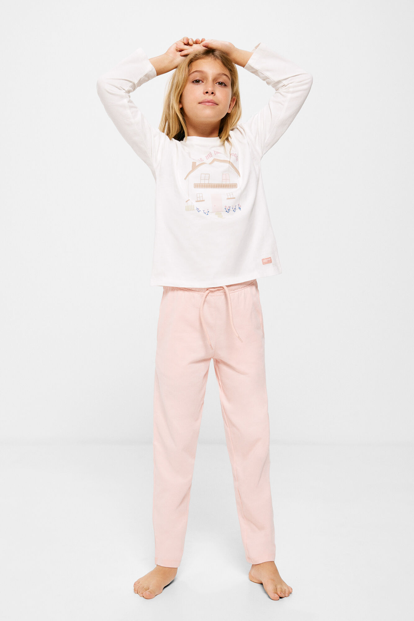 pijama de algodão menina feliz
