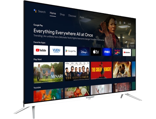 SCHNEIDER - TV QLED 4K 139 cm GMS55A1GW - TV blanc - Android TV