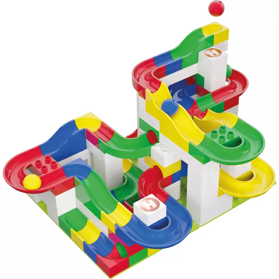 HUBELINO® Kugelbahn Baukasten Basis, 123-teilig