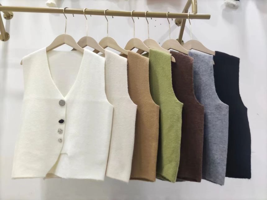 FR - Dubbelrijs trui vest met kraag