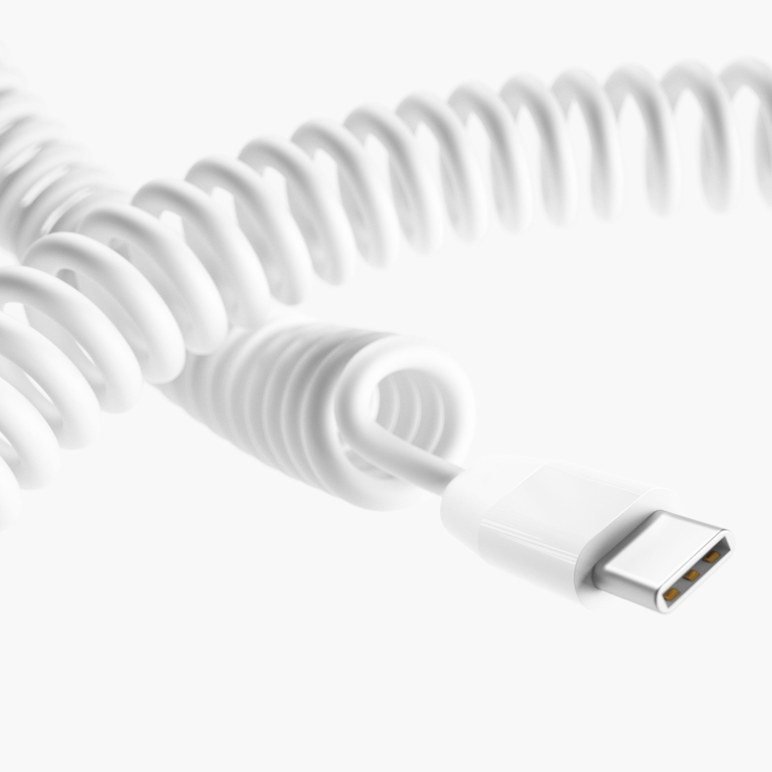 Allroundo® (90cm) 6in1 USB C / USB A Ladegerät Netzteil PD   USB C auf USB C / Lightning / Micro USB Spiralkabel Ladekabel (ALE00002) - Weiss