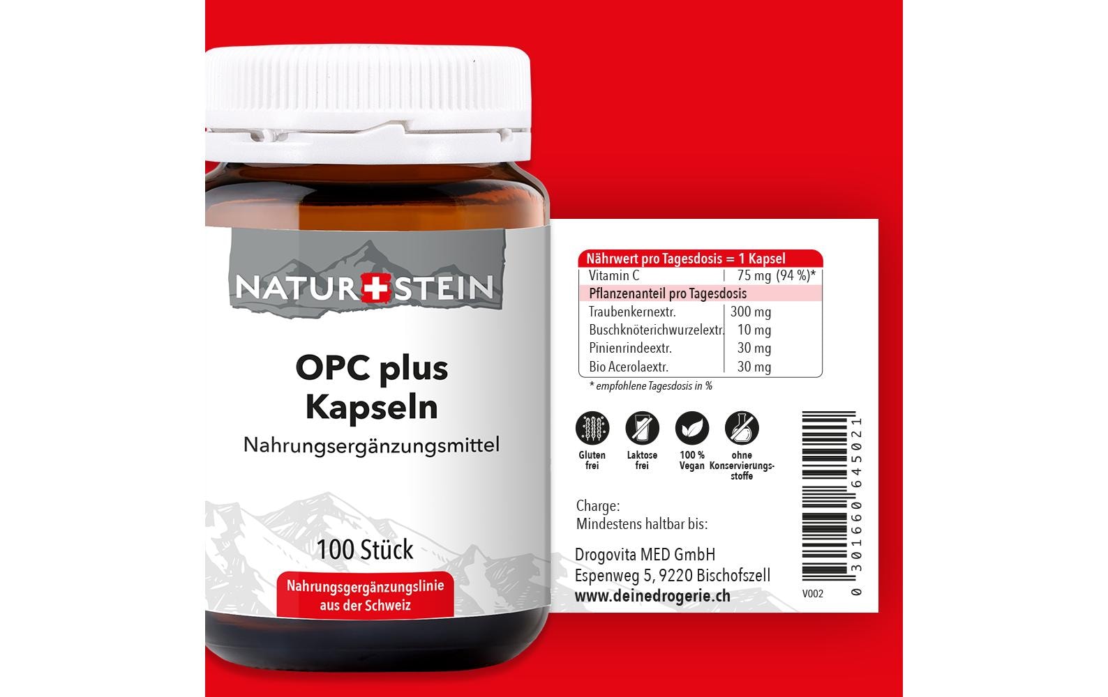 OPC plus 100 KapselnVeganes Nahrungsergänzungsmittel mit dem Schönheitswundermittel OPC