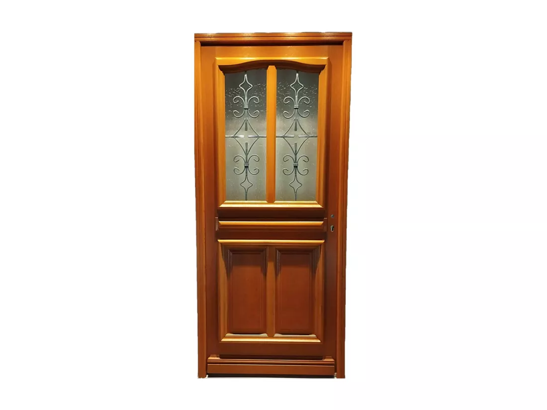 Porte D'Entrée Bois Vitrée, Vauban, H,215Xl,90 P,Gauche Côtes Tableau