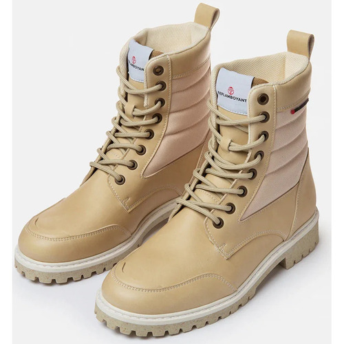 Beflamboyant - BEIGE COCO HIGH TOP VEGAN BOOTS Beige