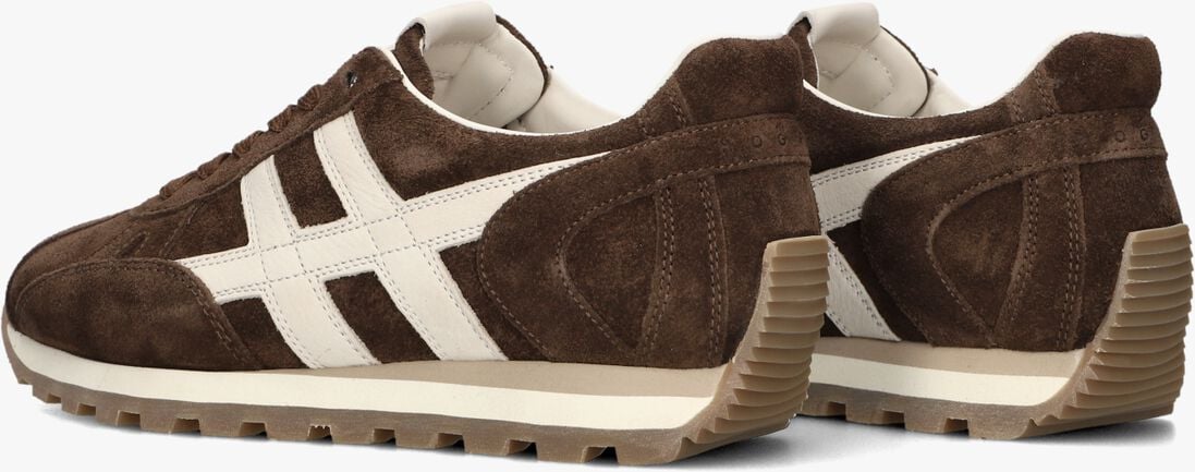 bruine hogan lage sneakers h671 allacciato