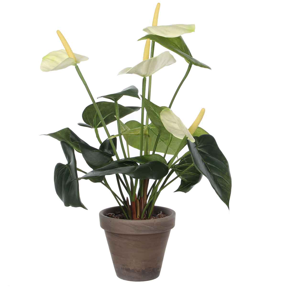 Mica decorations plante artificielle anthurium - 30x30x40 cm - pe - blanc