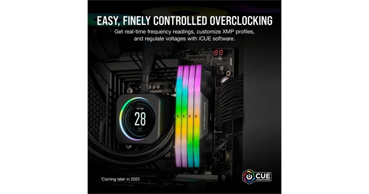 Corsair32 GB DDR5-6000 Kit werkgeheugen  (Zwart, CMH32GX5M2E6000C36, Vengeance RGB, XMP)