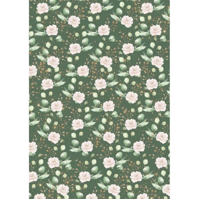 PAPIERS IMPRIMÉS, Bloc de 20 feuilles à motifs 160g/m2 au format A4 (21x29,7cm) + 1 idée créative - Romantique - Multicolore