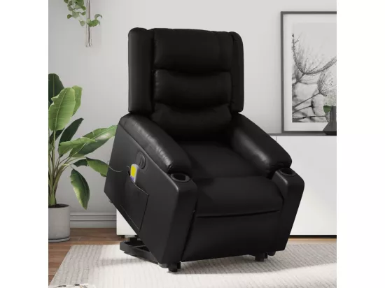 Fauteuil inclinable massant électrique noir similicuir