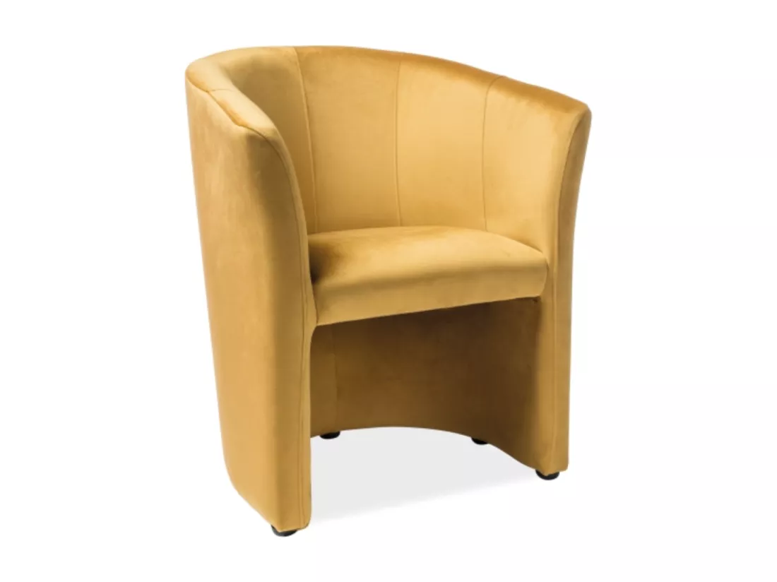 Fauteuil cabriolet confort velours curry Tisso