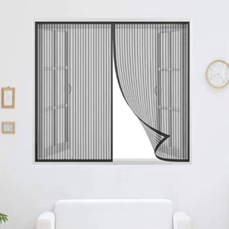(150x180cm) Magnetischer Fenster Insektenschutz Fliegenvorhang Moskitonetz Automatisches Schliessen - Schwarz