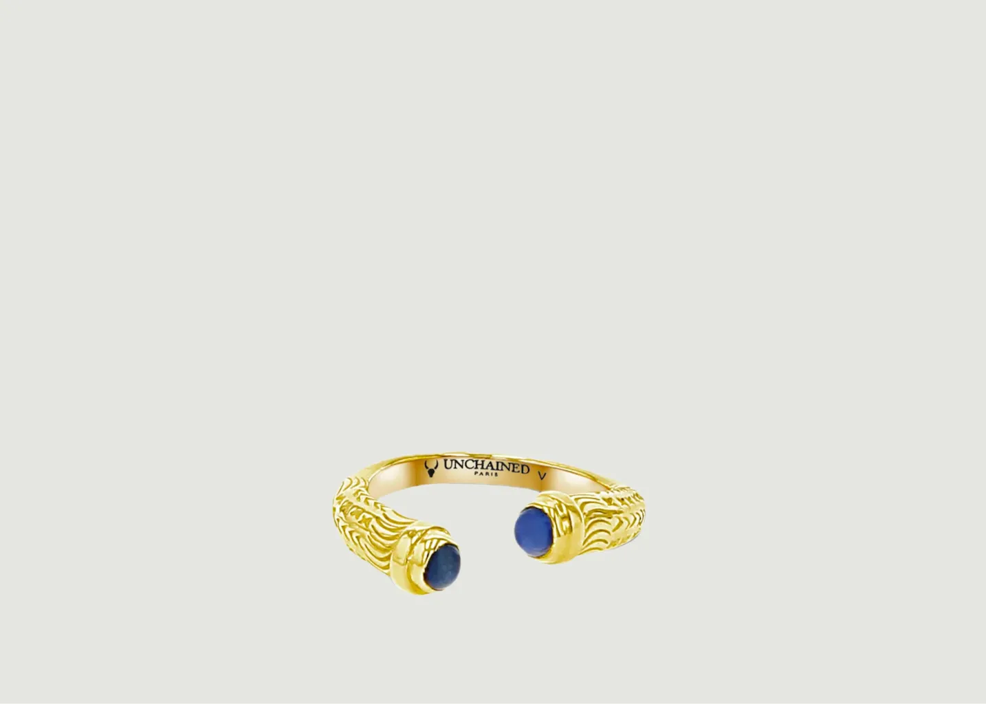 Bague Tahiry sodalites gold en vermeil 24kt Unchained Paris