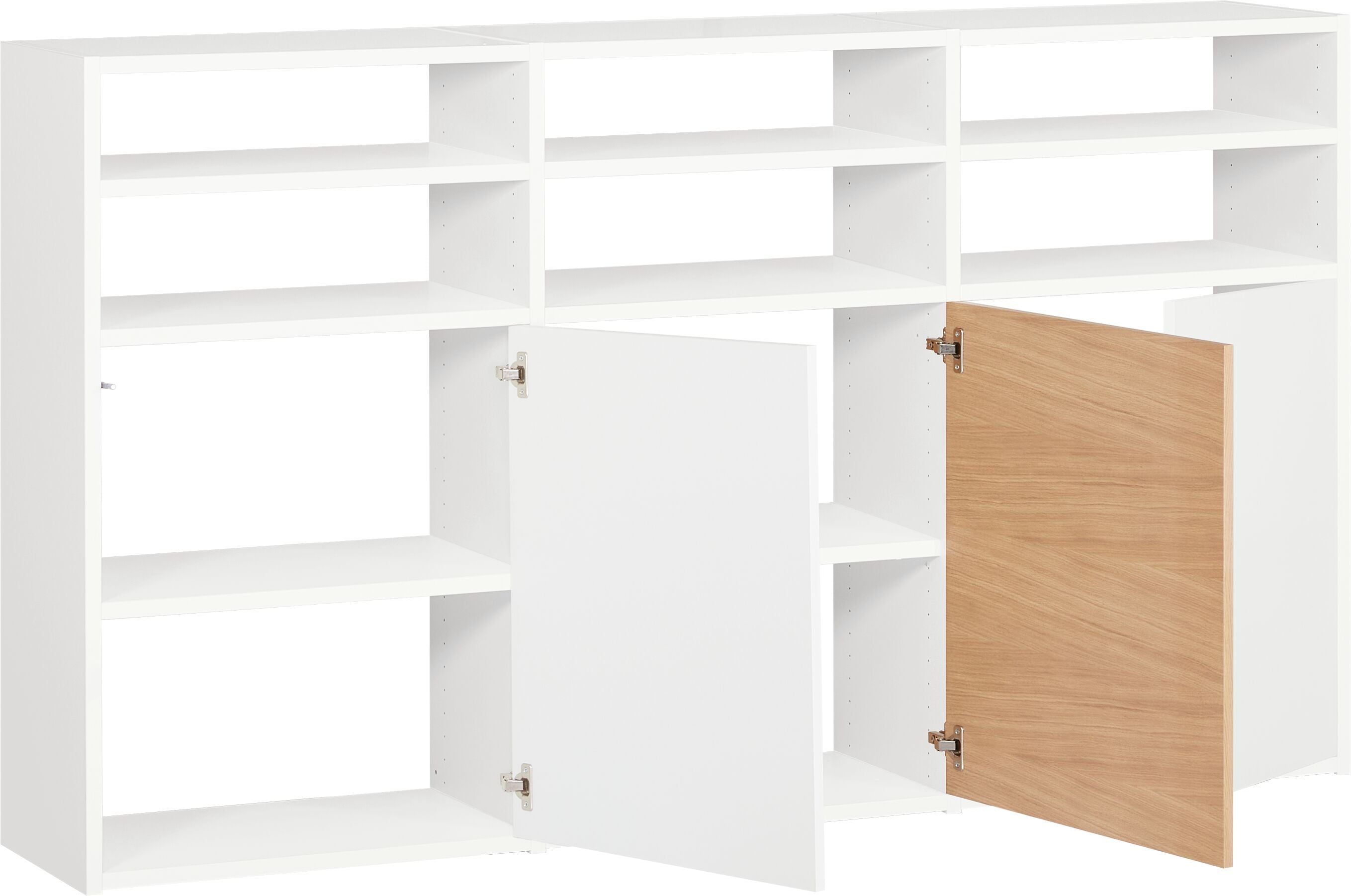 TARA Regal - Weiss / Eiche / B: 180.0 cm x T: 33.0 cm x H: 110.0 cm