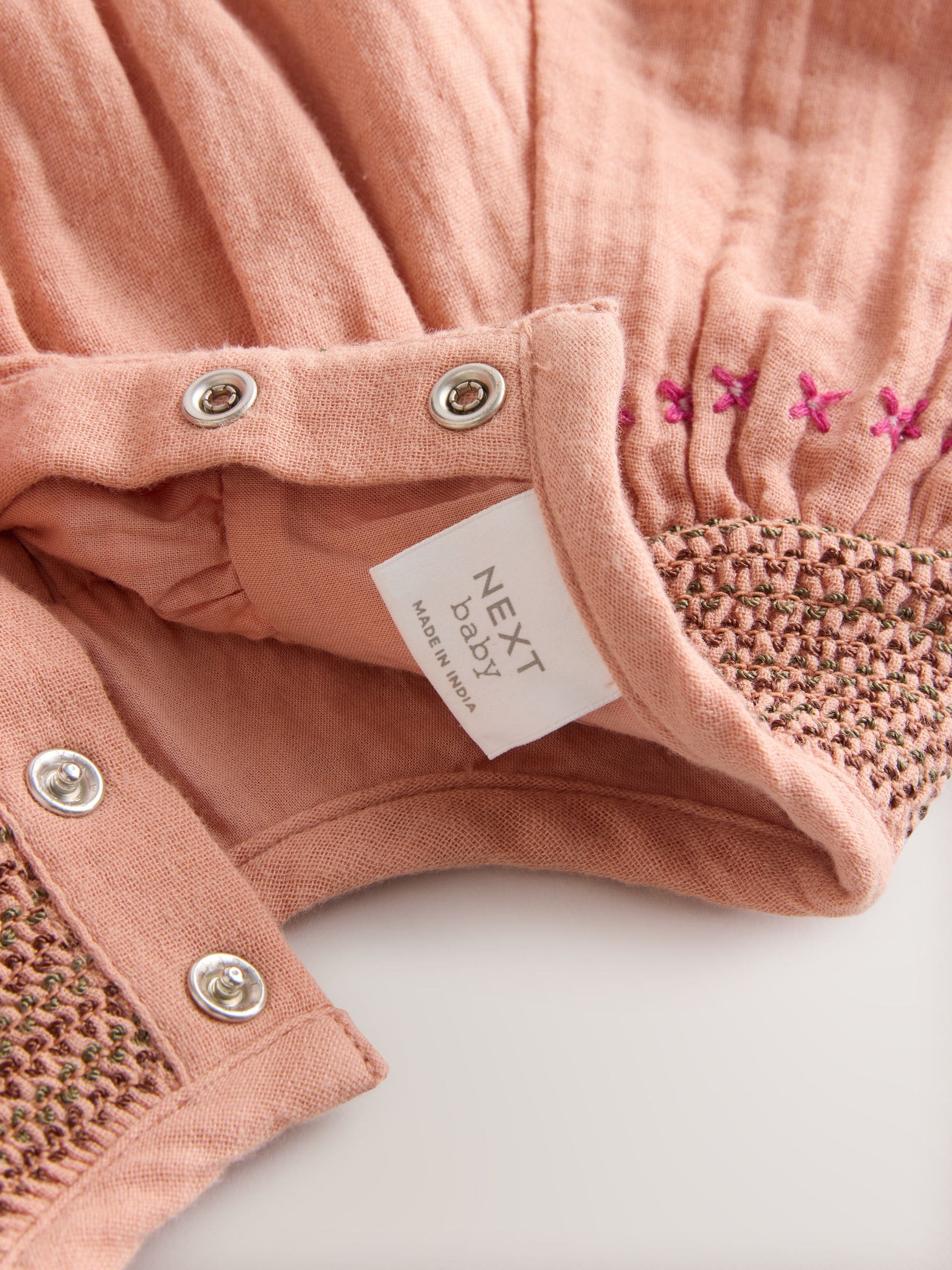 Bruin met borduursel - Babyrompers met bloemenprint Set 2 -delig met maillot (0mnd -3jr)