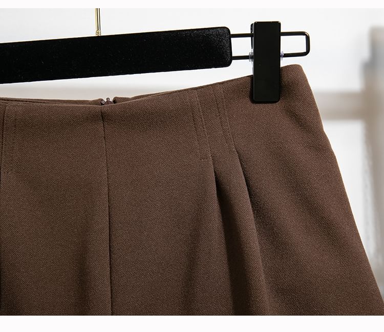 CULLIGEN - Hoge taille, effen, wijde pijpen shorts