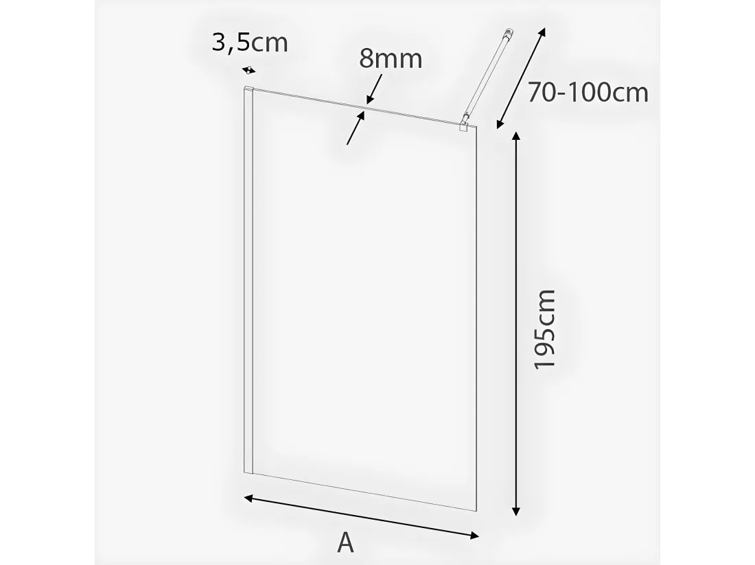 Paroi de douche fixe FRESH 70 cm