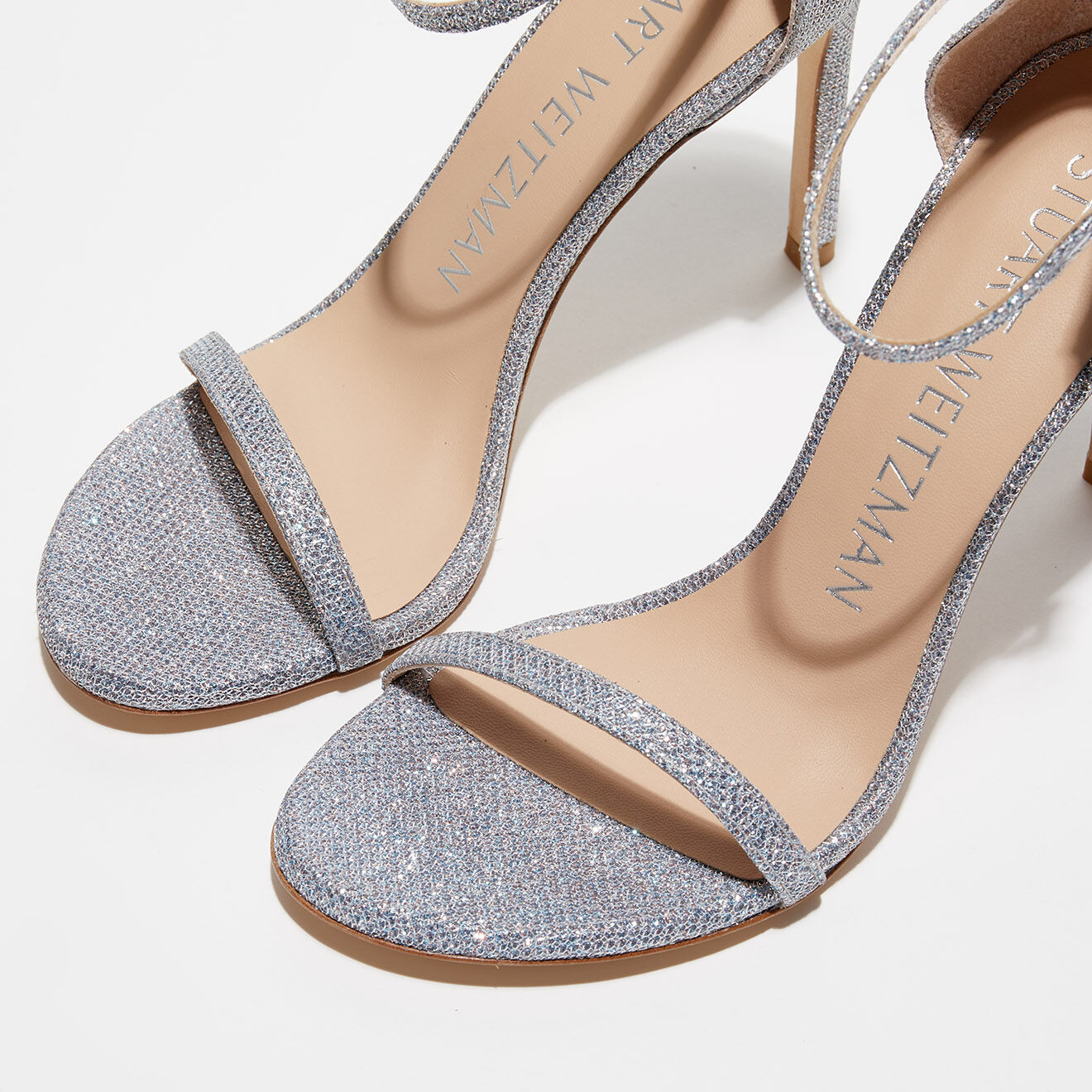 Stuart Weitzman Sandales Nudistsong argentées - Talon 10 cm