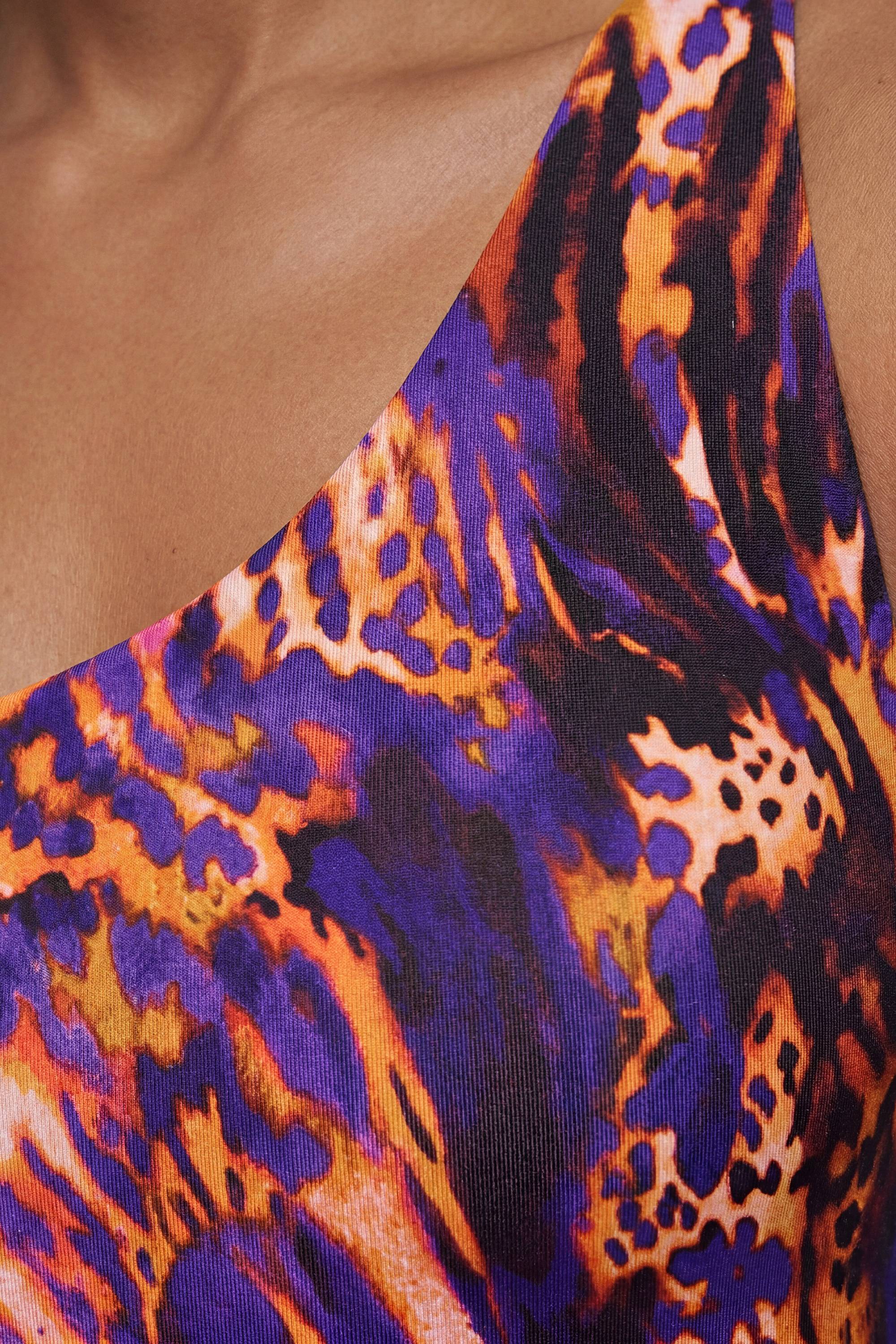 KarenMillen Maillot De Bain Asymétrique Imprimé Animal Abstrait
