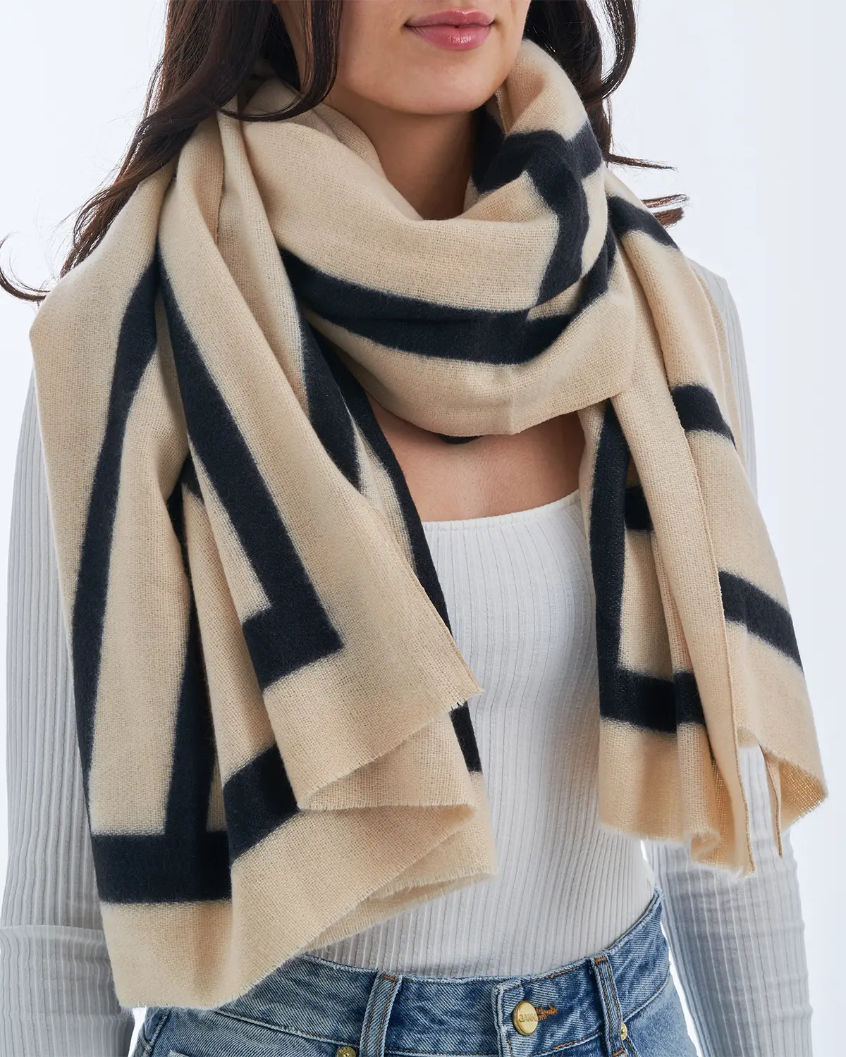 Schal - Geometrical Beige