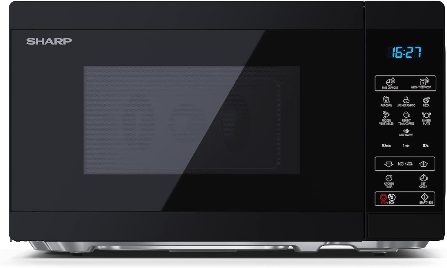 SHARP MS02E Mikrowelle (Mikrowelle: 800W, 11 Leistungsstufen, Auftaufunktion, Abmessungen: 440x258x324cm), schwarz
