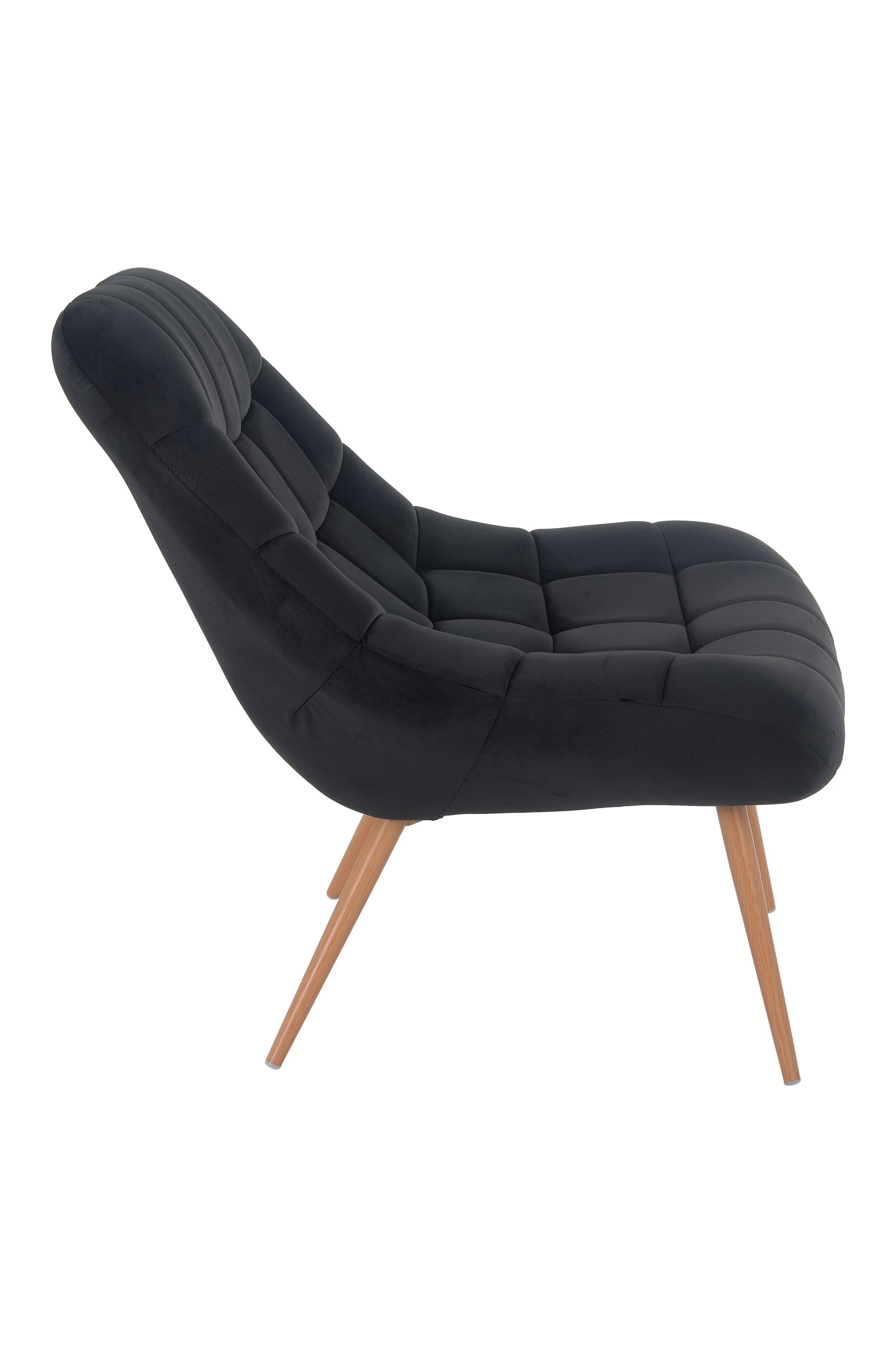 Sessel XXL Samt schwarz Holzoptik Relaxsessel Polstersessel Loungesessel