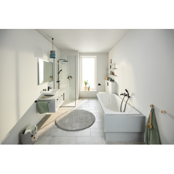 Grohe regendoucheset Quickfix Vitalio Start met handdouche 2 standen zwart  - hartafstand kraan 15 cm