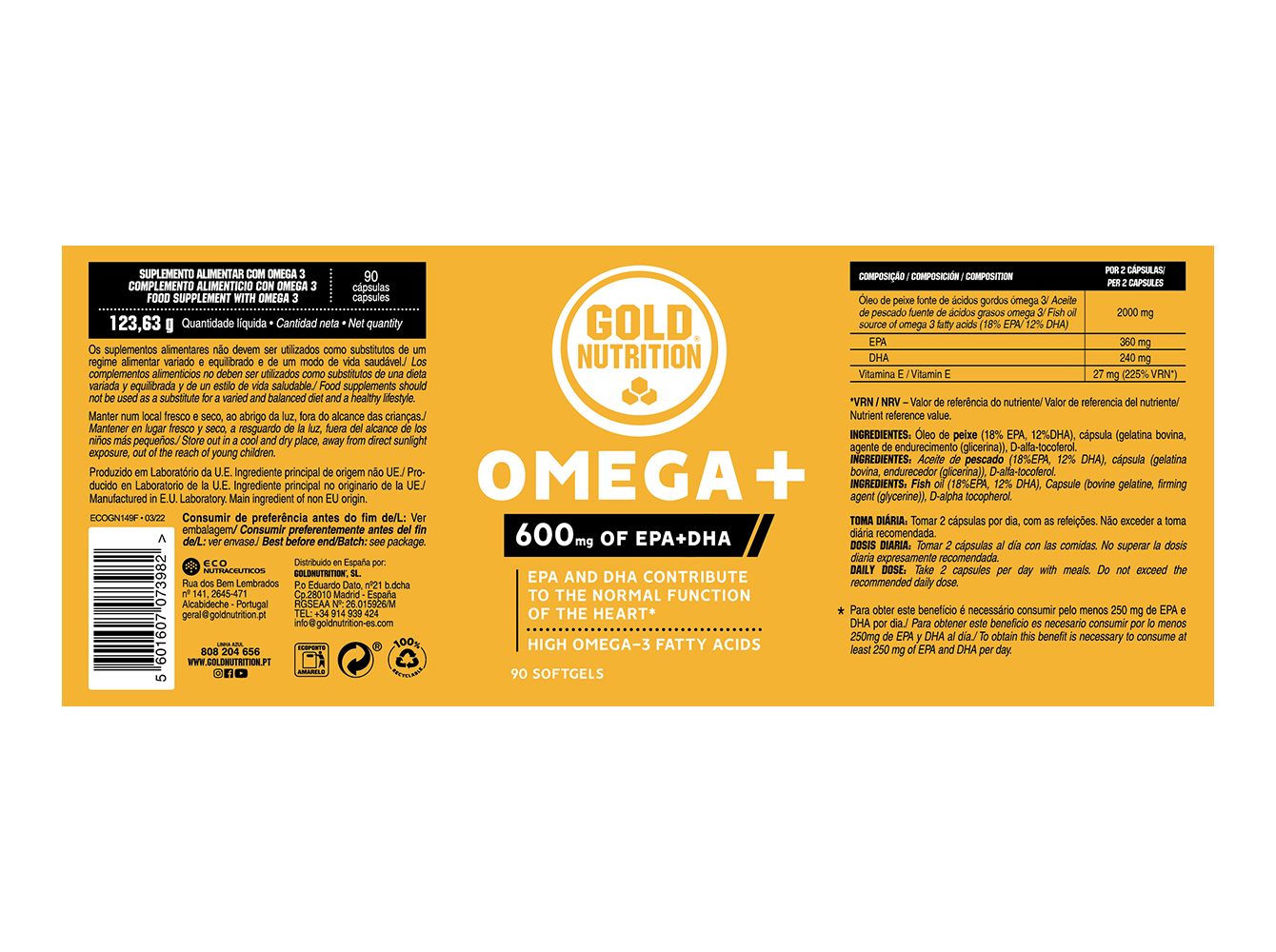 SUPLEMENTO GOLDNUTRITION ÓMEGA  90 CAPS SOFTGEL