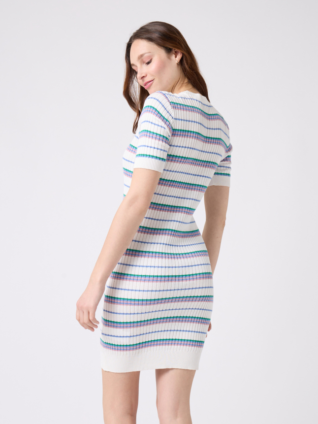 Robe en maille rayée