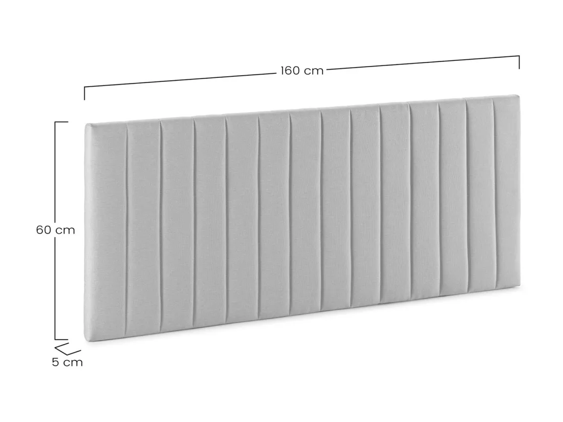 Tête de lit tapissée Eris 160x60 cm Gris foncé