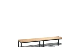 Bænk CP Basic med skohylde 196 x 35,3 cm gråsort