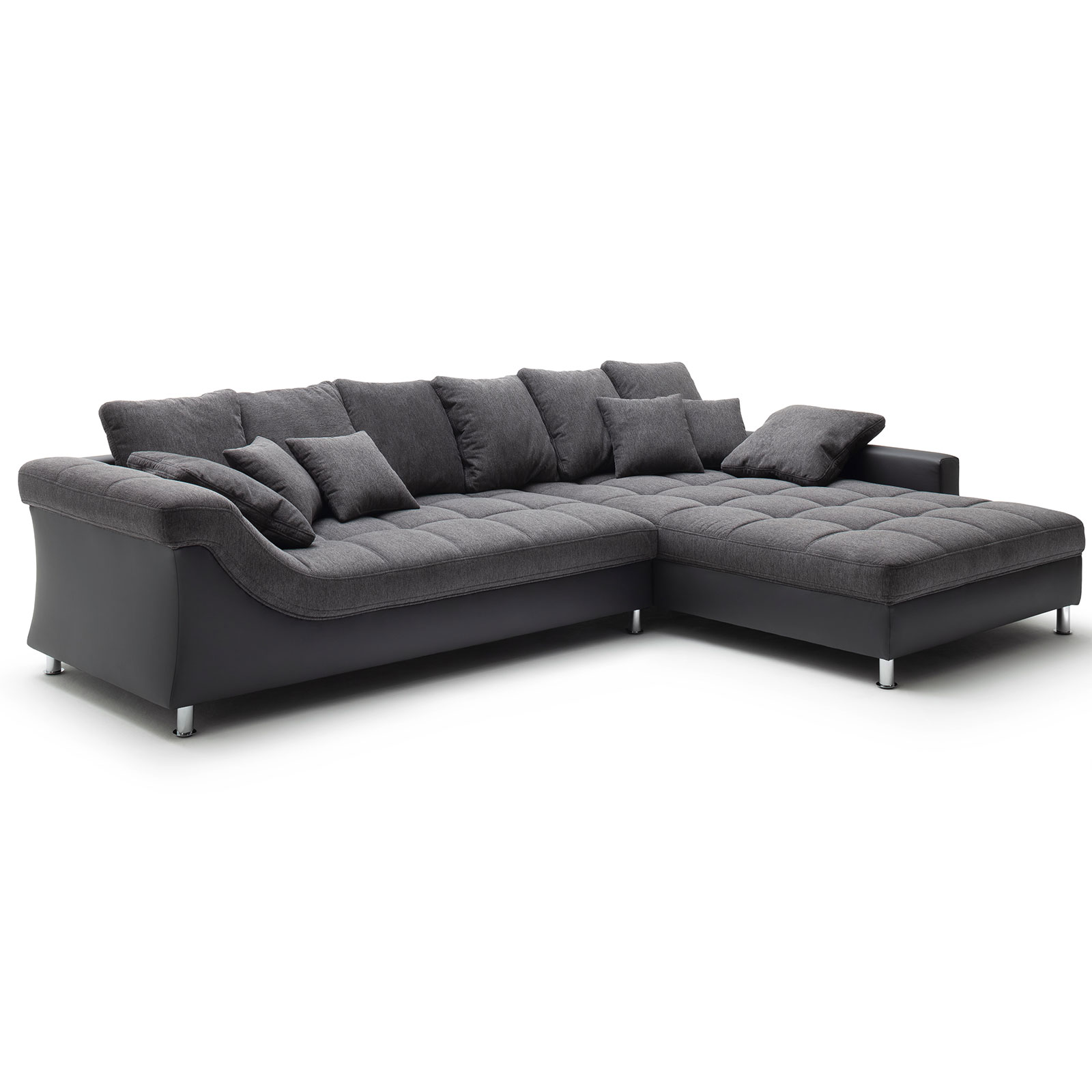 Ecksofa - anthrazit - beidseitig montierbar