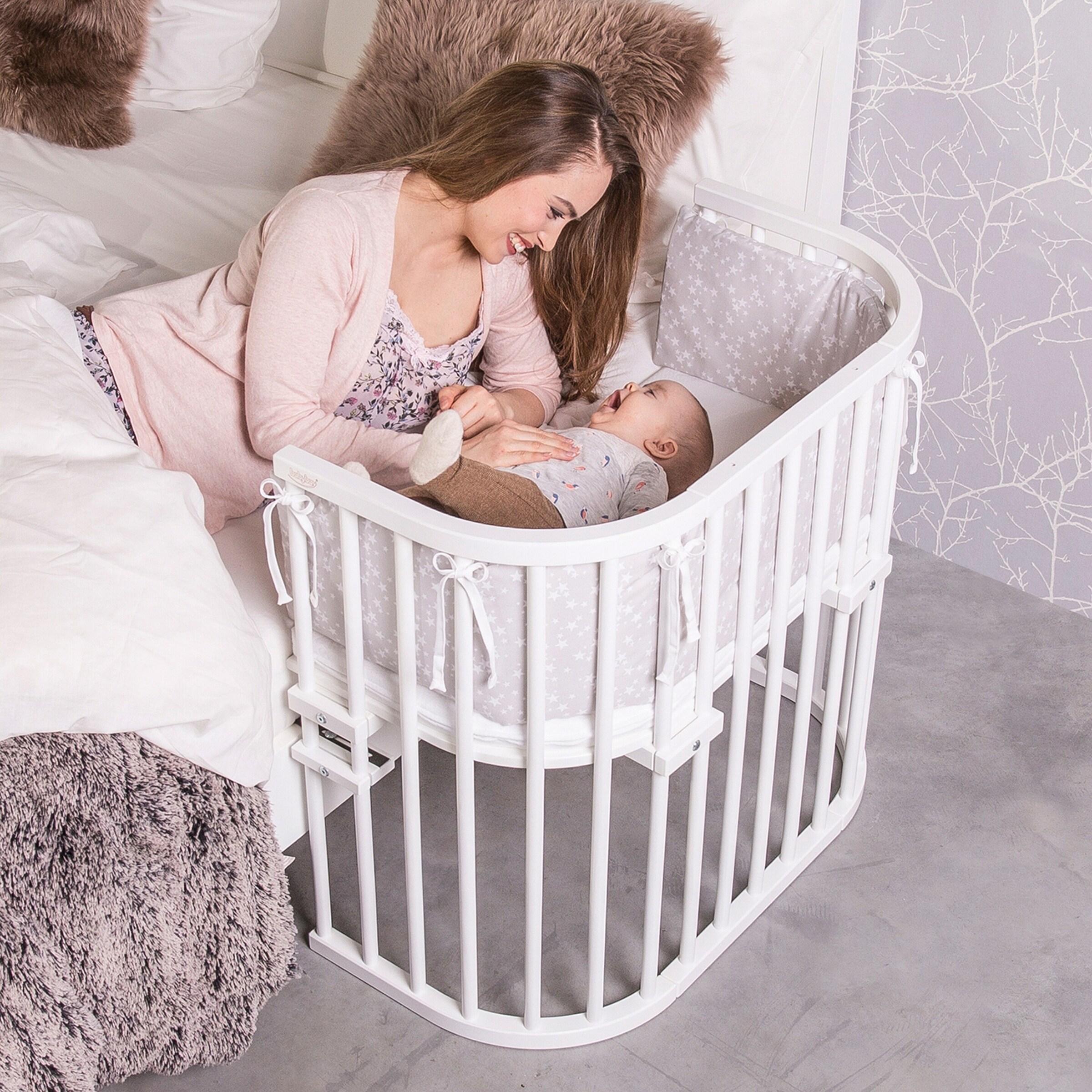 babybay® Beistellbett Original 81x43 cm seidenmatt weiß