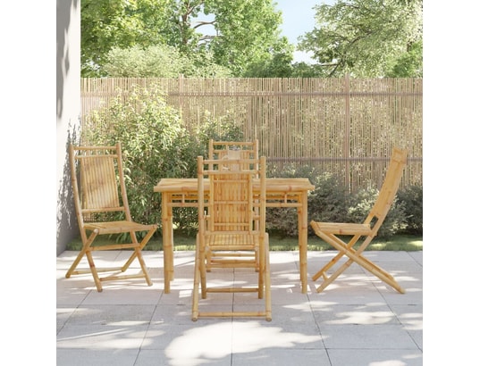 VIDAXL - Chaise pliante Chaises pliables de jardin lot de 4 46x66x99 cm bambou