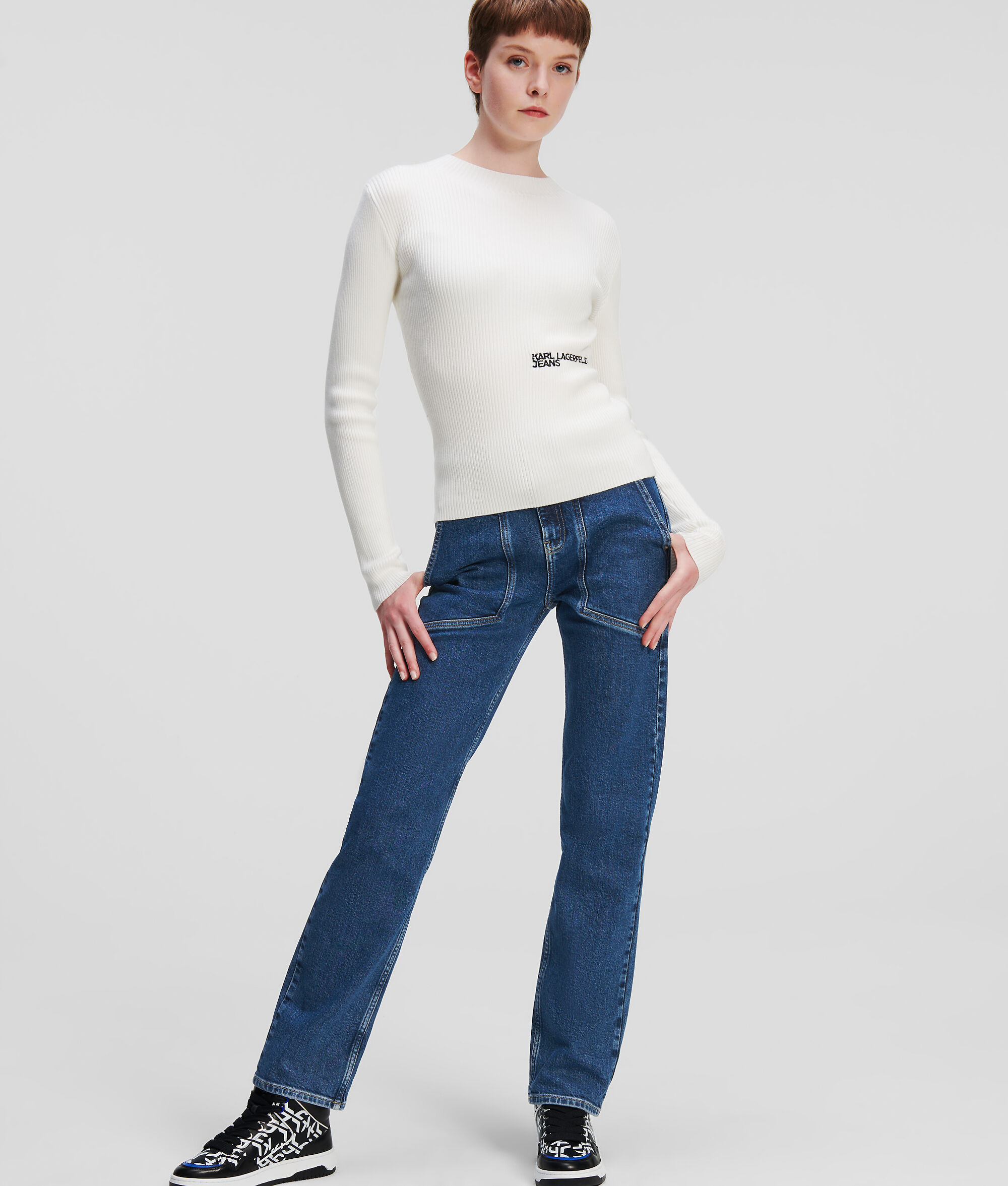 JEAN DROIT FONCTIONNEL TAILLE HAUTE KLJ