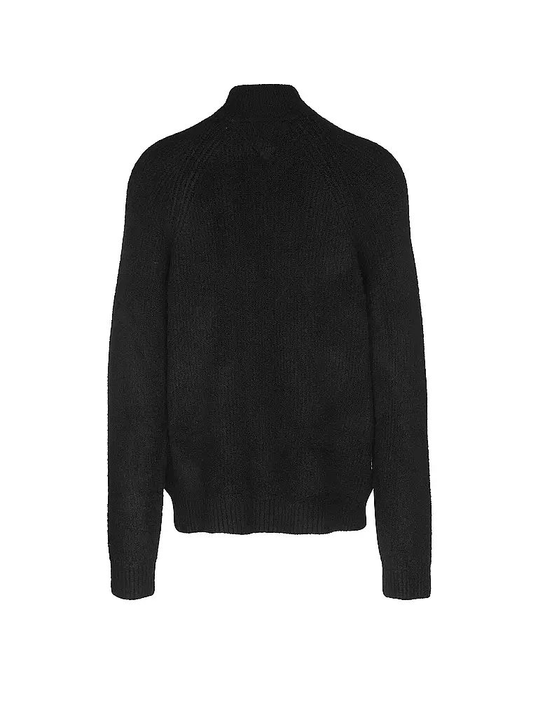 TOMMY JEANS Troyer Pullover schwarz