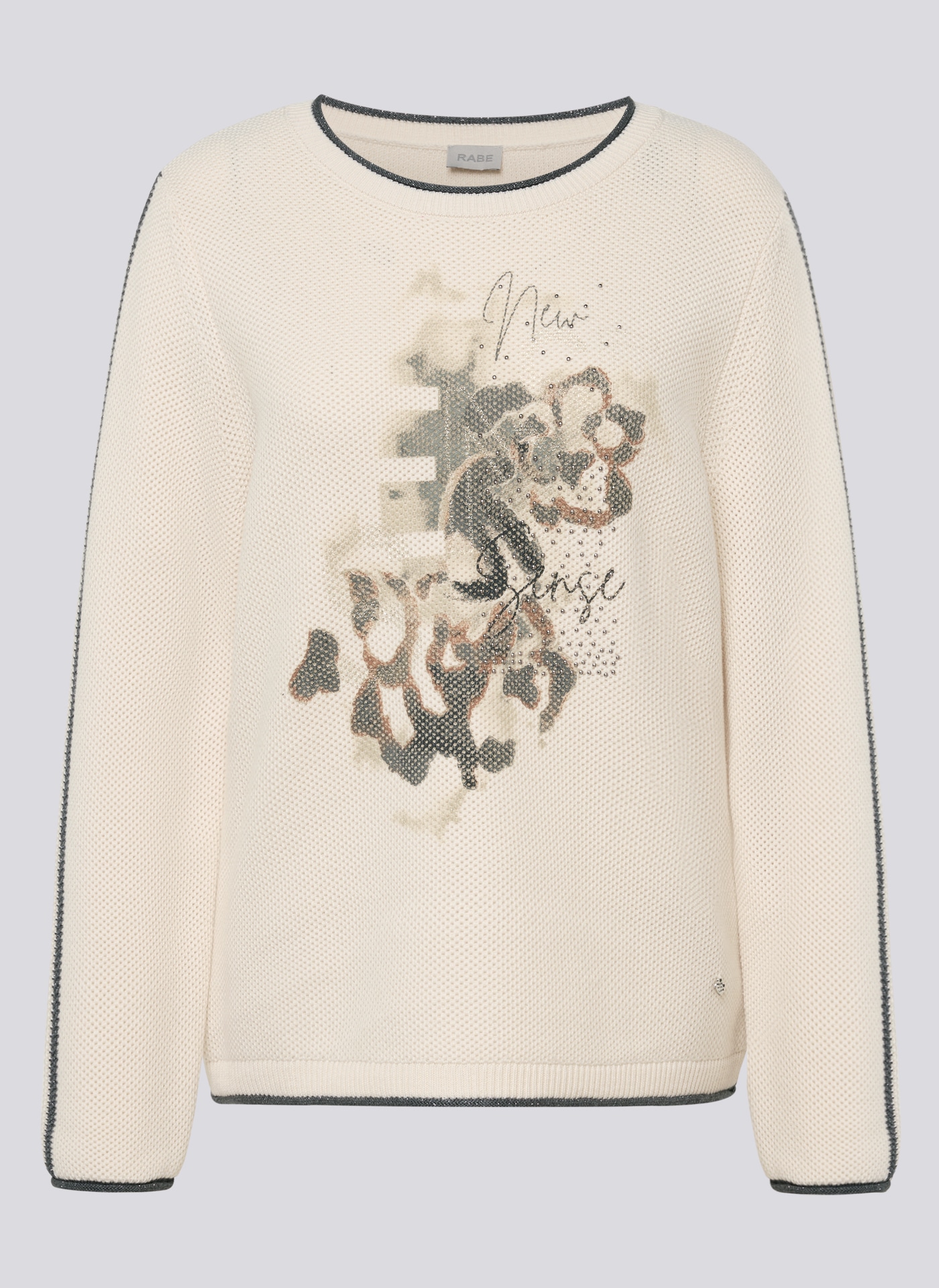 Rabe Rundhalspullover , mit intarsien Print
