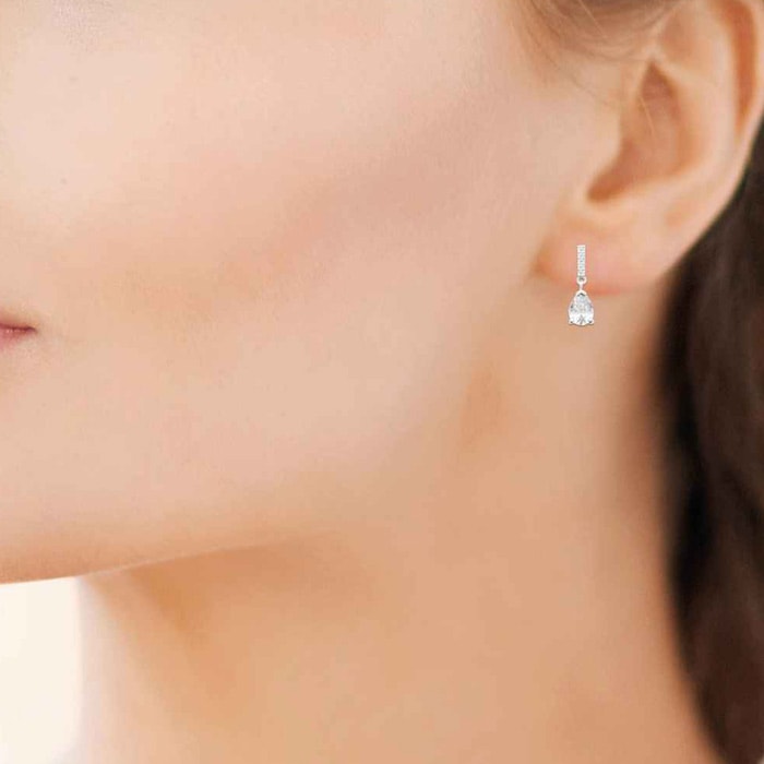 Boucles d'oreilles - Argent 925/1000 rhodié & oxyde de zirconium